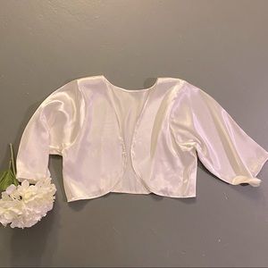 Satin Ivory Bolero Jacket XL